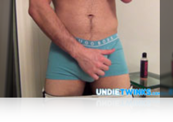 Wednesday, April 16th, 2014: Buff and horned up Jimmy Roman slips out of his basketball shorts and down to his tight baby blue Hugo Boss boxer briefs. Jimmy works on his big uncut dick through his undies and gets himself all worked up! Jimmy's throbbing boner wrapped up in those hot undies while he rubs on it makes him so horny he flips over and fingers his hungry hole! In the end Jimmy blows a big load soaking the boxer briefs in his hot jizz! (12 minutes) from UndieTwinks Wednesday, April 16th: Buff and horned up Jimmy Roman slips out of his basketball shorts and down to his tight baby blue Hugo Boss boxer briefs. Jimmy works on his big uncut dick through his undies and gets himself all worked up! Jimmy's throbbing boner wrapped up in those hot undies while he rubs on it makes him so horny he flips over and fingers his hungry hole! In the end Jimmy blows a big load soaking the boxer briefs in his hot jizz! (12 minutes) from UndieTwinks