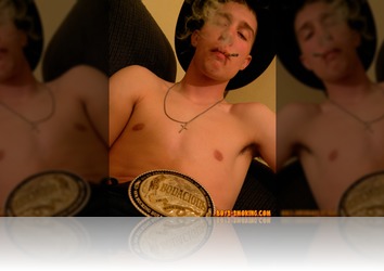 Thursday, July 7th: All-American chainsmoking cowboy Ty kicks back on the couch with his pack of Winston's and literally smokes one after another while he works on his cock! In the first part of this photoset, Ty finishes off an entire cig in just about 6 drags!