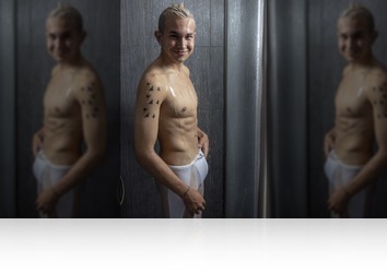 Friday, January 1st: cute blond twink in shower